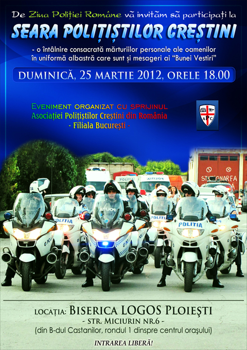 Seara Poliţiştilor Creştini la Biserica “Logos” Ploiești