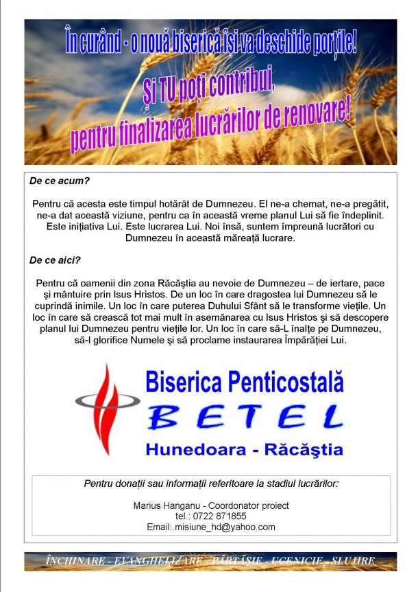 O nouă biserică penticostală la Hunedoara