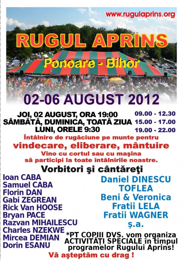 Întâlnirea de rugăciune pe munte “Rugul Aprins” la Ponoară, Bihor