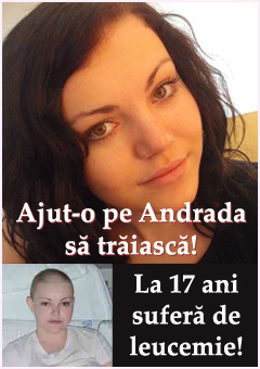 Ajutaţi-o pe Andrada să trăiască! La doar 17 ani suferă de leucemie
