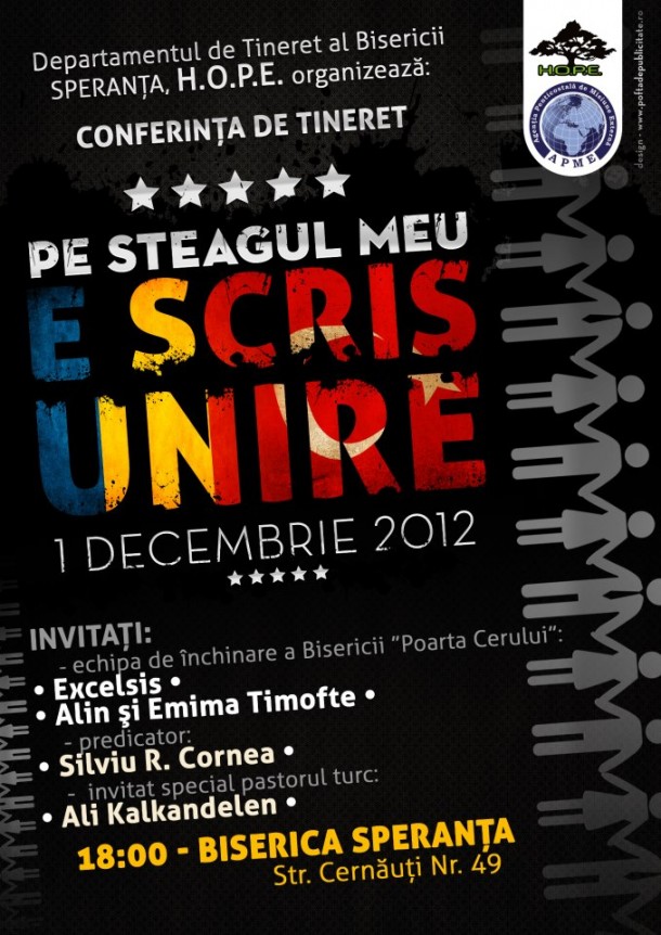 “Pe steagul meu e scris UNIRE” – conferință de tineret la Timișoara