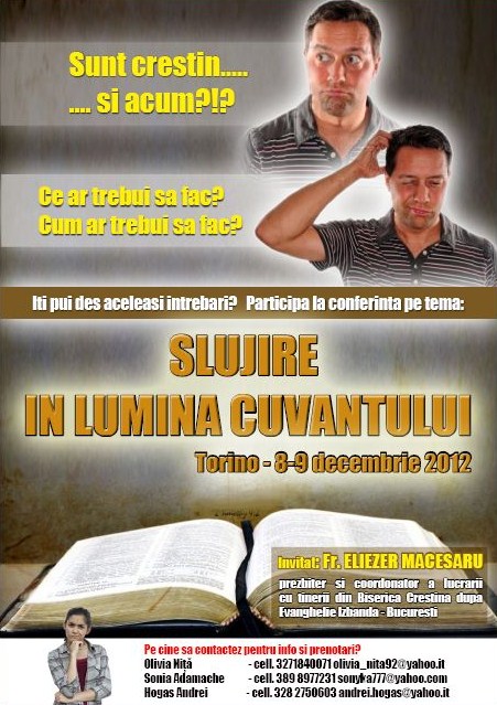 Conferinţă de tineret la Torino – “Slujire în Lumina Cuvântului”