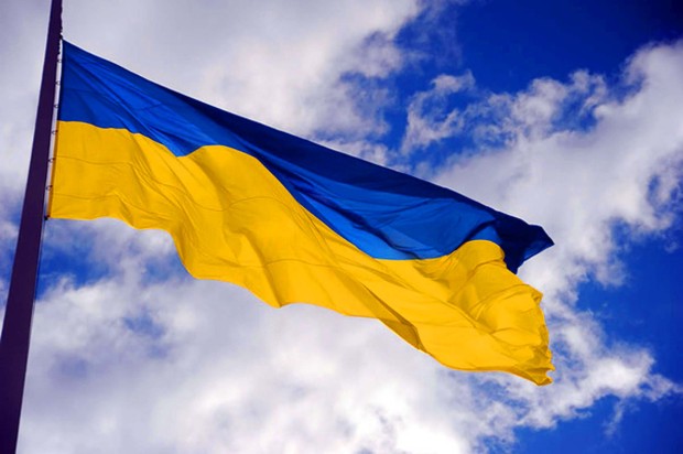 Ukraine-flag-waving-in-the-air