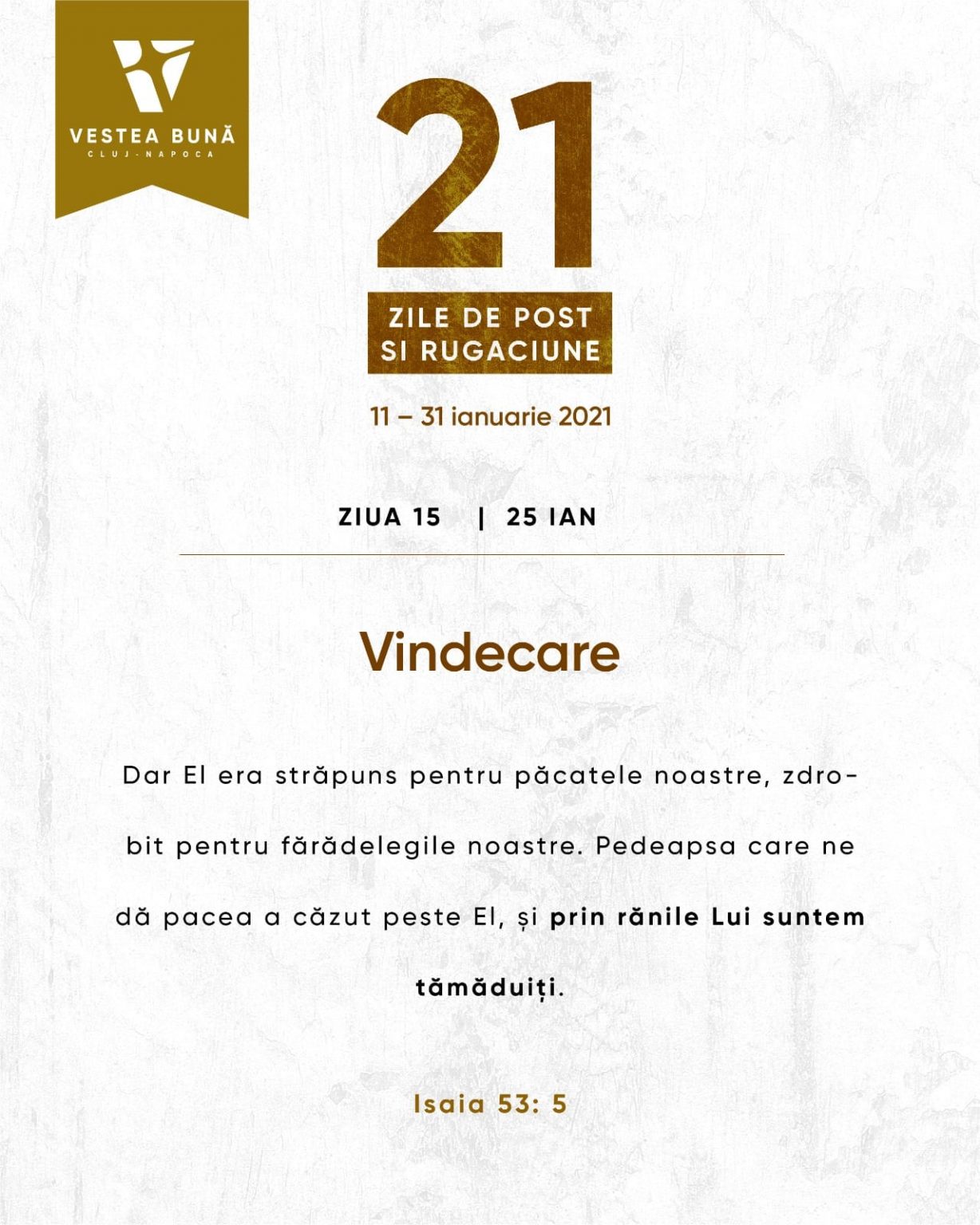 ZIUA 15 – 21 Zile de Post și Rugăciune: Vindecare
