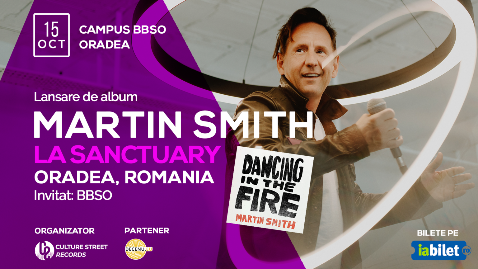 Concertul Martin Smith va avea loc în data de 15 Octombrie 2022