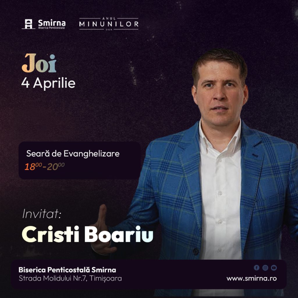 TREI seri speciale de Evanghelizare la Biserica „Smirna” din Timișoara